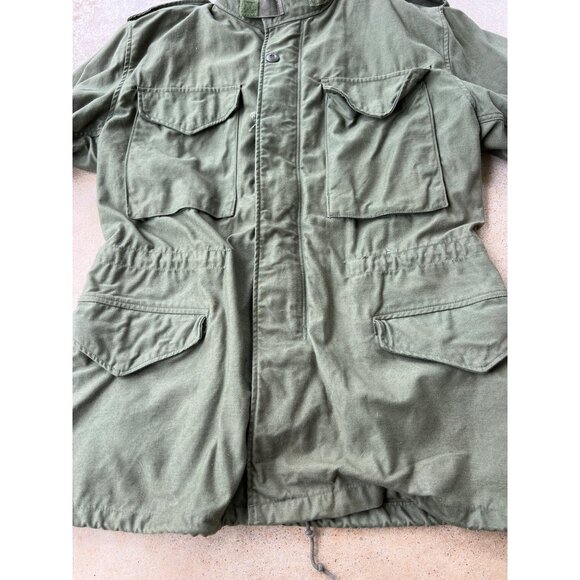 Vintage U.S. Military Cold Weather Field Jacket OD107 S Cotton Blend B4 - Picture 3 of 7